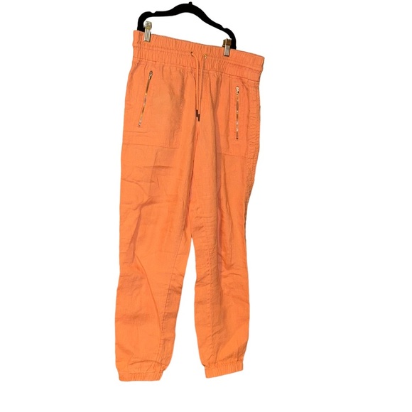 Athleta Women's Cabo 100% Linen Jogger Pants Cactus Peach Sz 4 - Picture 1 of 4